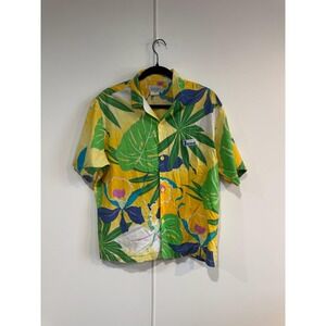 Vintage Surf Line Shirt Mens Medium‎ Multicolor Hawaiian Floral Button Aloha 80s